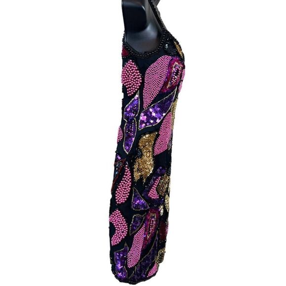 Vintage Alyce Designs Heavily Beaded Sequin Regency Gatsby Glam Dress - Picture 5 of 16